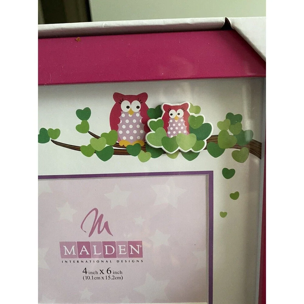 NIB - Malden Frame Pink with Owls “whooooo loves ya baby?” Baby Shower Gift